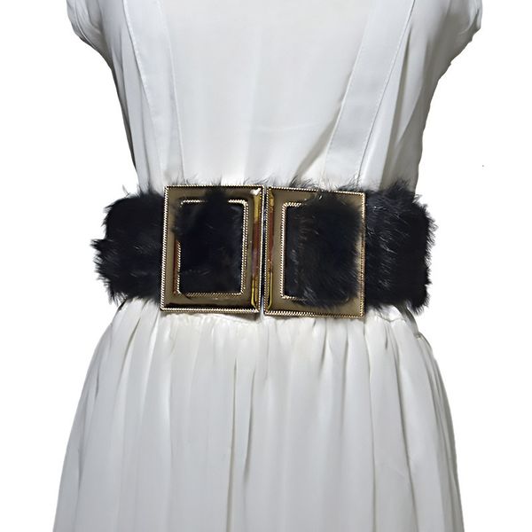 new style fluffy elastic women's rabbit hair decorative waist cover women's big button wide belt, Black;brown
new style fluffy elastic women's rabbit hair decorative waist cover women's big button wide belt, Black;brown