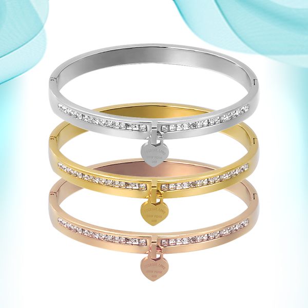 romantic love braccelet peach stainless steel bangle with diamomd beautifully designed custom jewelry for women girls party holiday gifts fr, Black
romantic love braccelet peach stainless steel bangle with diamomd beautifully designed custom jewelry for women girls party holiday gifts fr, Black