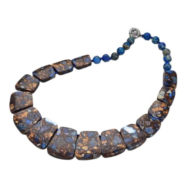 chokers jk 19'' mixed color sea sediment jasper stone graduated necklace, Golden;silver
chokers jk 19'' mixed color sea sediment jasper stone graduated necklace, Golden;silver