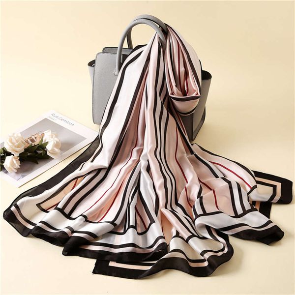 designer spring and summer simulation silk satin classic geometric design scarf lady fashion tower accessories show temperament, Blue;black
designer spring and summer simulation silk satin classic geometric design scarf lady fashion tower accessories show temperament, Blue;black