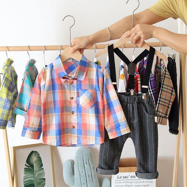 children sets single breasted infant plaid shirt+pants strap for boy spring autumn cotton 2pcs suit cute kids children clothes, White
children sets single breasted infant plaid shirt+pants strap for boy spring autumn cotton 2pcs suit cute kids children clothes, White