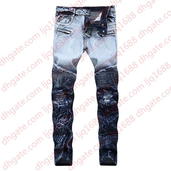 men ripped jeans biker slim fit pleated jeans pants fake zipper stretch fashion trousers new design plus size 28-42 dropshipping, Blue
men ripped jeans biker slim fit pleated jeans pants fake zipper stretch fashion trousers new design plus size 28-42 dropshipping, Blue