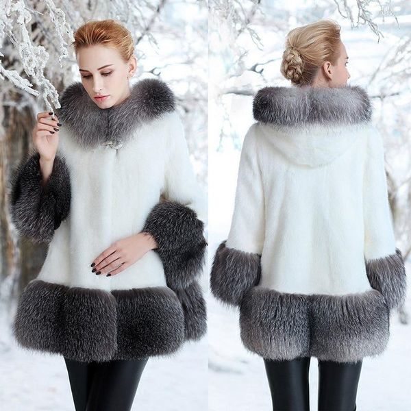 women's fur & faux gamporl coat mink fluffy collar winter warm clothes with hood 2021 thick, Black
women's fur & faux gamporl coat mink fluffy collar winter warm clothes with hood 2021 thick, Black
