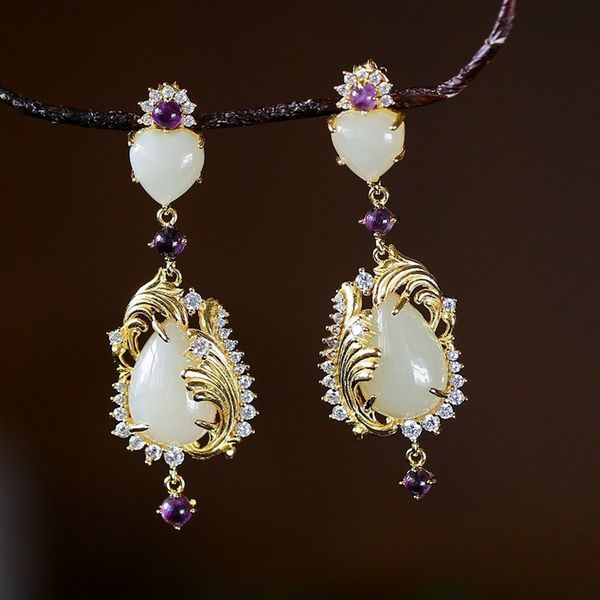 2021 new real s925 jewelry gold-plated fashionable water drop natural jade for women elegant 925 sier earrings ab8k, Silver
2021 new real s925 jewelry gold-plated fashionable water drop natural jade for women elegant 925 sier earrings ab8k, Silver