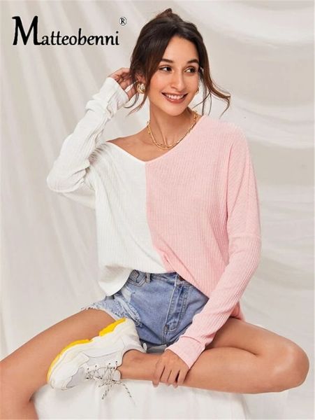 2021 new patchwork t shirt splicing long sleeve women casual loose autumn winter fashion female v neck tee ntnj, White
2021 new patchwork t shirt splicing long sleeve women casual loose autumn winter fashion female v neck tee ntnj, White