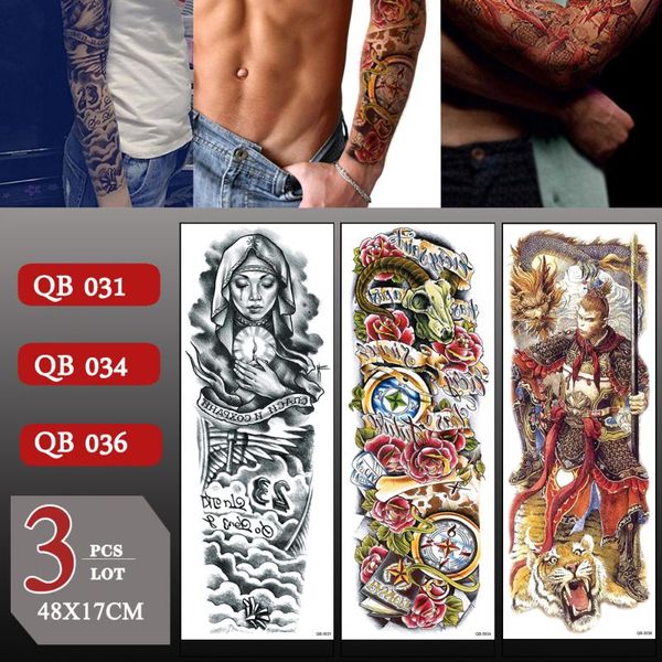 temporary tattoos 3 pcs/lot waterproof tattoo sticker large size arm sleeve full fake for men women leg
temporary tattoos 3 pcs/lot waterproof tattoo sticker large size arm sleeve full fake for men women leg