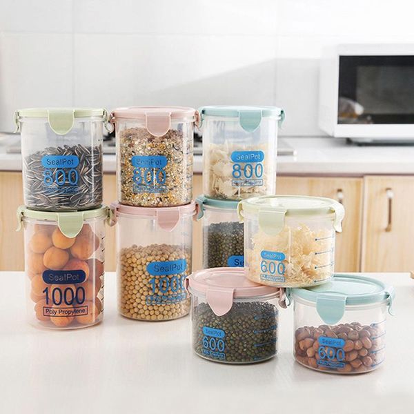 storage bottles & jars food sealed jar pp clear container set with pour lids portable kitchen dried grains tank 0.6l-1l
storage bottles & jars food sealed jar pp clear container set with pour lids portable kitchen dried grains tank 0.6l-1l