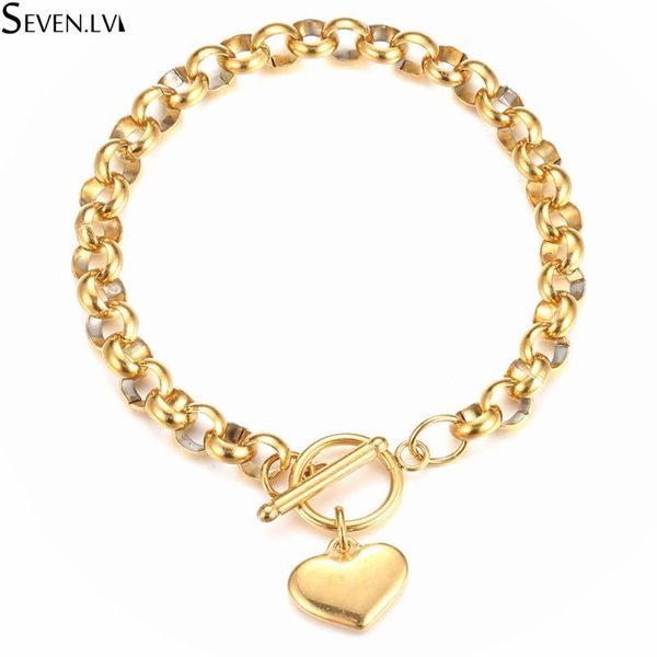 charm bracelets heart shaped pendant jewelry gold stainless steel o chain titanium ot buckle gifts for women, Golden;silver
charm bracelets heart shaped pendant jewelry gold stainless steel o chain titanium ot buckle gifts for women, Golden;silver