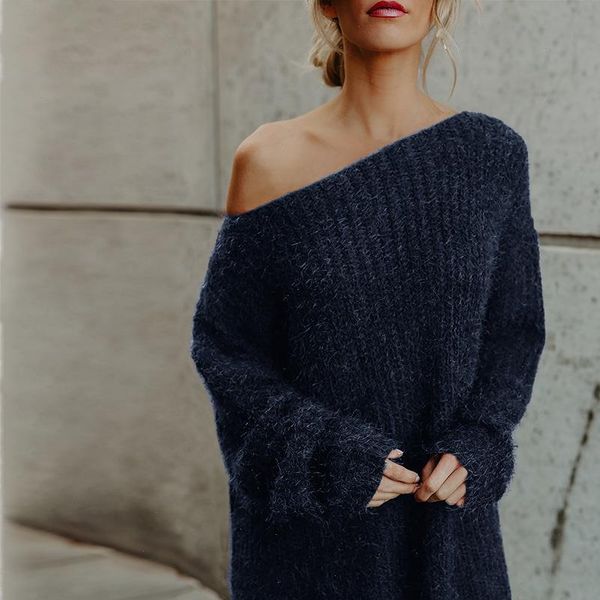 women sweater warm autumn lady casual loose long sleeved with shoulders knitted sweater new womens large plush shoulder sweater, White;black
women sweater warm autumn lady casual loose long sleeved with shoulders knitted sweater new womens large plush shoulder sweater, White;black