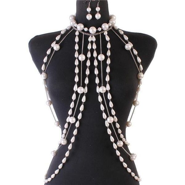 chains women imitation pearl beaded body chain earrings full jewelry handmade bib necklace collar vintage layered costume, Silver
chains women imitation pearl beaded body chain earrings full jewelry handmade bib necklace collar vintage layered costume, Silver