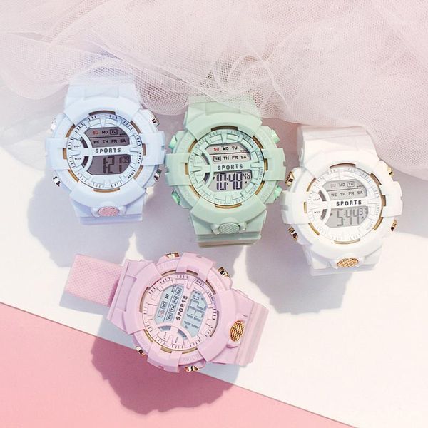 cute led digital watch women students luminous waterproof satch electronic multifunction watches candy color wristwatches, Slivery;brown
cute led digital watch women students luminous waterproof satch electronic multifunction watches candy color wristwatches, Slivery;brown