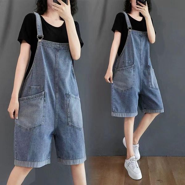 women's jeans summer style korean casual loose wild all-match thin overalls solid color shorts women, Blue
women's jeans summer style korean casual loose wild all-match thin overalls solid color shorts women, Blue