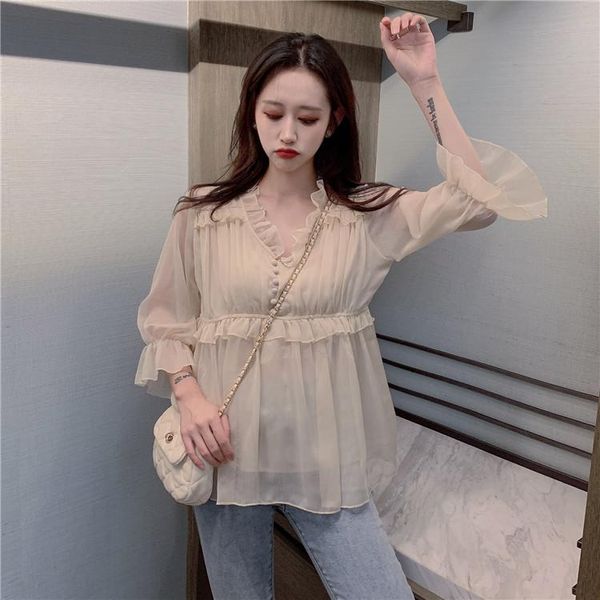 sweet style autumn chiffon long sleeve loose fashion brand blusa feminina v-neck women shirts chiffon blouse korean new, White
sweet style autumn chiffon long sleeve loose fashion brand blusa feminina v-neck women shirts chiffon blouse korean new, White