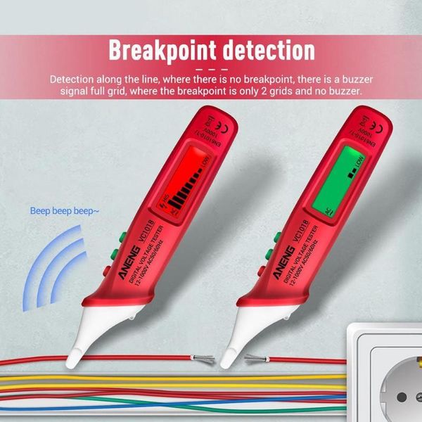 aneng vc1018 electric sensor tester pen digital intelligent ac voltage meter detector for electric tool buzzer 1000v voltme e6x8
aneng vc1018 electric sensor tester pen digital intelligent ac voltage meter detector for electric tool buzzer 1000v voltme e6x8