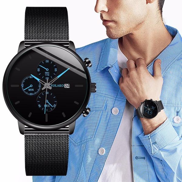 wristwatches quartz men's watch relogio masculino fashion calendar mesh belt for men sport clock relojes hombre 2021, Slivery;brown
wristwatches quartz men's watch relogio masculino fashion calendar mesh belt for men sport clock relojes hombre 2021, Slivery;brown