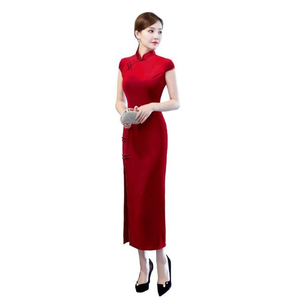 ethnic clothing shanghai story 2021 arrival short sleeve qipao long chinese dress high split cheongsam velvet solid for women, Red
ethnic clothing shanghai story 2021 arrival short sleeve qipao long chinese dress high split cheongsam velvet solid for women, Red