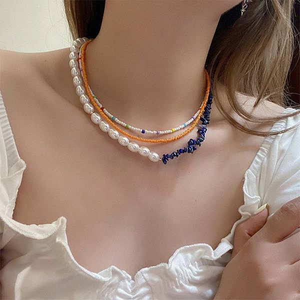 chains fashion design color pearl crystal beaded multi-layer necklace female korean style temperament clavicle chain, Silver
chains fashion design color pearl crystal beaded multi-layer necklace female korean style temperament clavicle chain, Silver