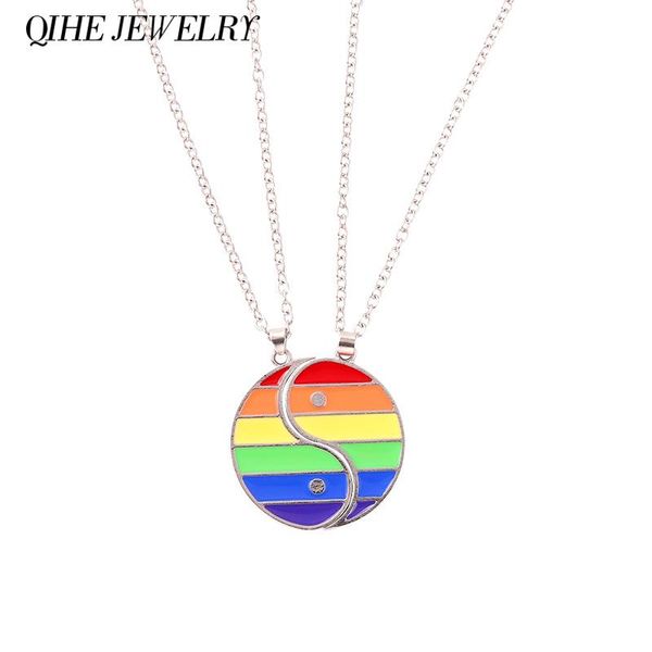 pendant necklaces 2pcs/set rainbow necklace metal love couples friends relationship round shape puzzle jewelry gift wholesale, Silver
pendant necklaces 2pcs/set rainbow necklace metal love couples friends relationship round shape puzzle jewelry gift wholesale, Silver
