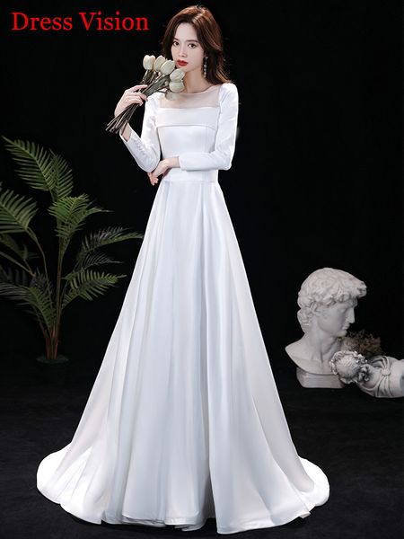 2021 vestido novia satin long sleeves robe de mariee es wedding party bride to be 5z5p, White
2021 vestido novia satin long sleeves robe de mariee es wedding party bride to be 5z5p, White