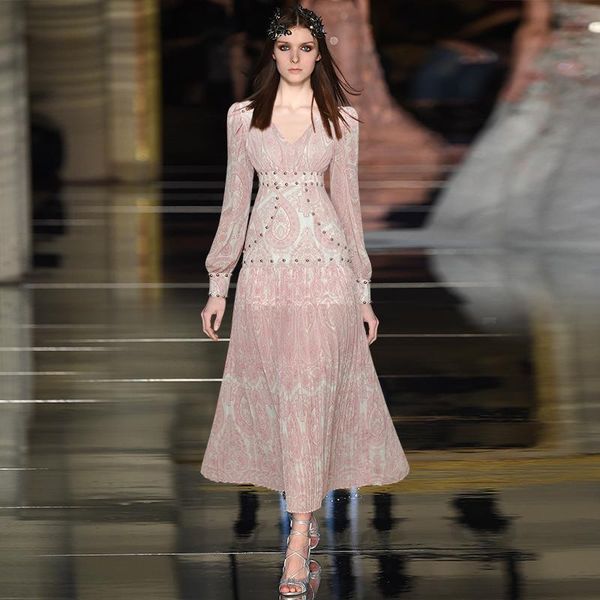 casual dresses runway autumn v-neck light pink printed beaded vintage party dress princess 210818mz09, Black;gray
casual dresses runway autumn v-neck light pink printed beaded vintage party dress princess 210818mz09, Black;gray
