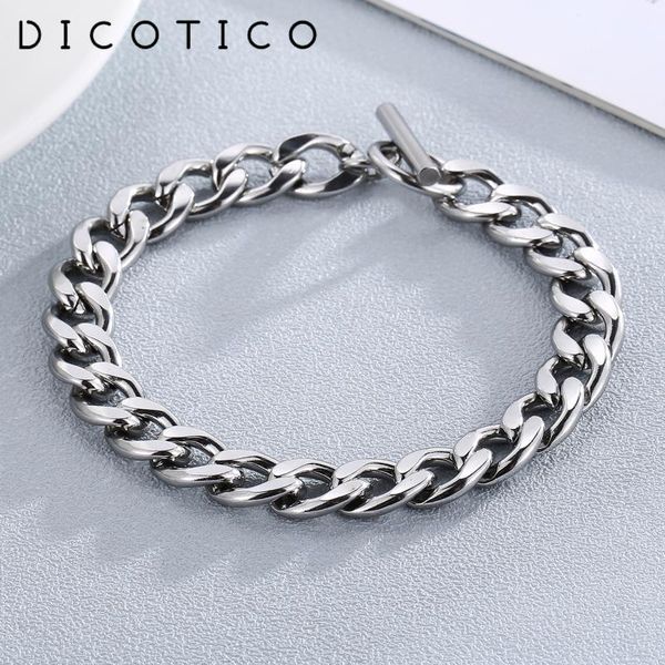 charm bracelets dicotico flat section women metal color stainless steel cuban chain fashion for gift jewelry, Golden;silver
charm bracelets dicotico flat section women metal color stainless steel cuban chain fashion for gift jewelry, Golden;silver