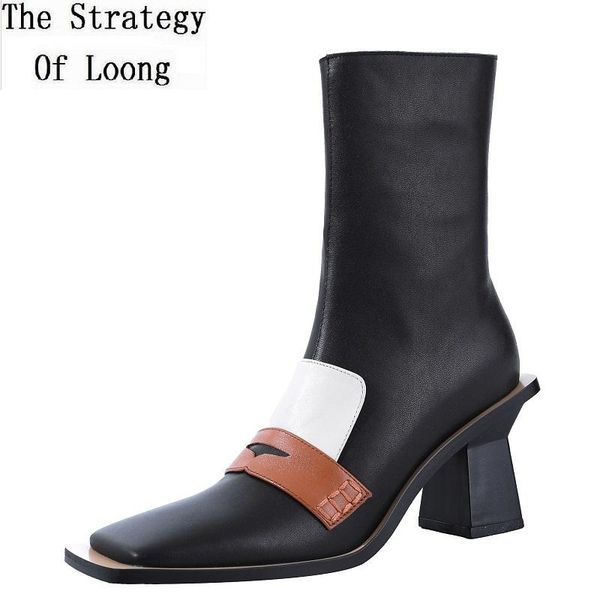 boots spring autumn european america style retro think heels mixed colors genuine leather women mid-calf equestrian 20210811, Black
boots spring autumn european america style retro think heels mixed colors genuine leather women mid-calf equestrian 20210811, Black