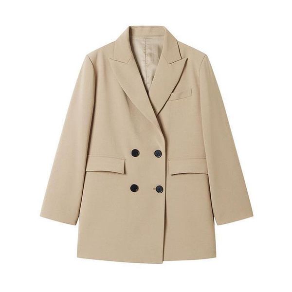 women's suits & blazers khaki suit jacket women spring 2021 loose casual female fashion wild long blazer, White;black
women's suits & blazers khaki suit jacket women spring 2021 loose casual female fashion wild long blazer, White;black