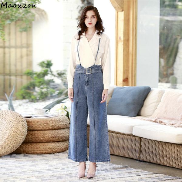 women's jeans maoxzon womens fashion high waist loose suspender for female elegant blue wide leg long strap denim bib pants overalls
women's jeans maoxzon womens fashion high waist loose suspender for female elegant blue wide leg long strap denim bib pants overalls