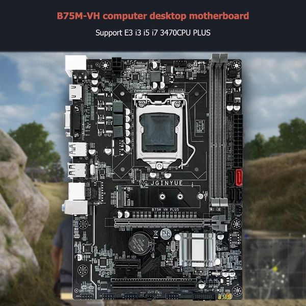 motherboards b75 motherboard lga 1155 for intel xeon i3 cpu usb3.0 sata3.0 micro-atx pci-e 3.0 m.2 nvme support ddr3 ram b75m vh plus
