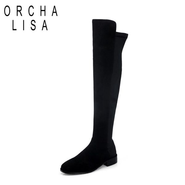 boots orcha lisa woman shoes over the knee autumn spring low square heels booties black stretch long shaft size 43
boots orcha lisa woman shoes over the knee autumn spring low square heels booties black stretch long shaft size 43