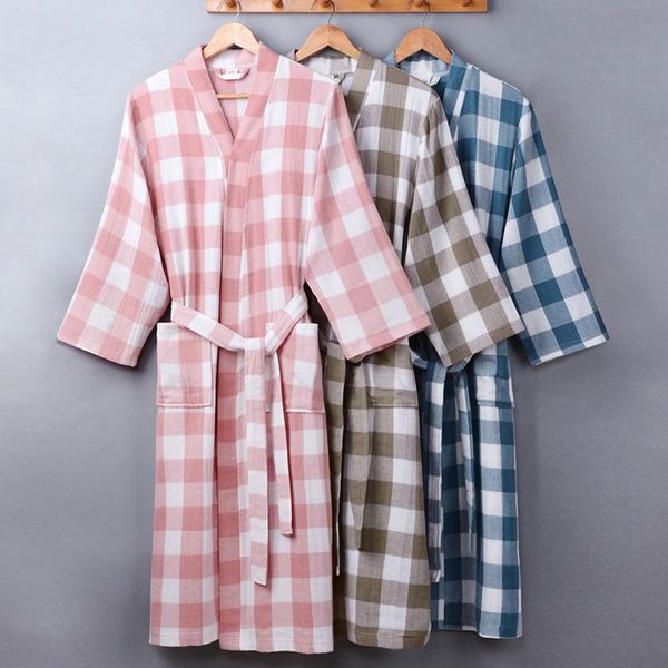 women's sleepwear summer autumn 100% cotton robes double deck gauze plaid kimono nightgown loose big size home bathrobe dressing gown, Black;red
women's sleepwear summer autumn 100% cotton robes double deck gauze plaid kimono nightgown loose big size home bathrobe dressing gown, Black;red
