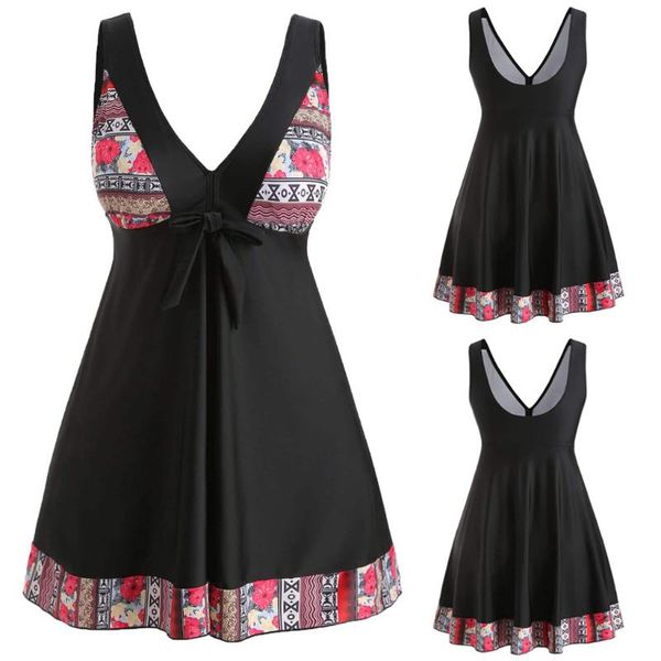 2021 women set swimwear padded plus size floral print bow knot swimsuit skirt tankini set z906, White;black
2021 women set swimwear padded plus size floral print bow knot swimsuit skirt tankini set z906, White;black