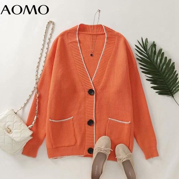 women's knits & tees aomo women elegant orange cardigan vintage jumper 2021 oversized knitted 2j60a, White
women's knits & tees aomo women elegant orange cardigan vintage jumper 2021 oversized knitted 2j60a, White
