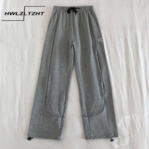 hwlzltzht spring elastic high waist wide-leg pant summer students loose joggers casual sport sweatpants 210531, Black;white
hwlzltzht spring elastic high waist wide-leg pant summer students loose joggers casual sport sweatpants 210531, Black;white