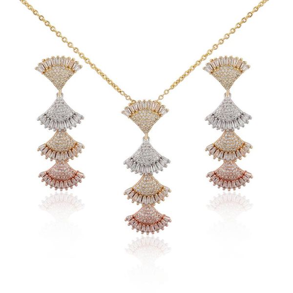 earrings & necklace luxury classic three color combination box girder with earring jewelry set african dubai women's wedding gi, Silver
earrings & necklace luxury classic three color combination box girder with earring jewelry set african dubai women's wedding gi, Silver