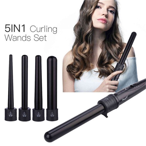5 in 1 curling iron wand set with 5 interchangeable hair fast heating ceramic curler barrels
5 in 1 curling iron wand set with 5 interchangeable hair fast heating ceramic curler barrels