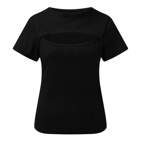 women's t-shirt fashion hollow out tees women pure color short sleeve elegant summer t-shirts femme, White
women's t-shirt fashion hollow out tees women pure color short sleeve elegant summer t-shirts femme, White