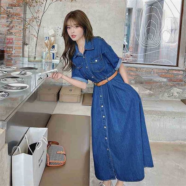 summer short sleeve denim dress with belt for women large size lapel single-breasted jeans dresses female 2d1705 210526, Black;gray
summer short sleeve denim dress with belt for women large size lapel single-breasted jeans dresses female 2d1705 210526, Black;gray