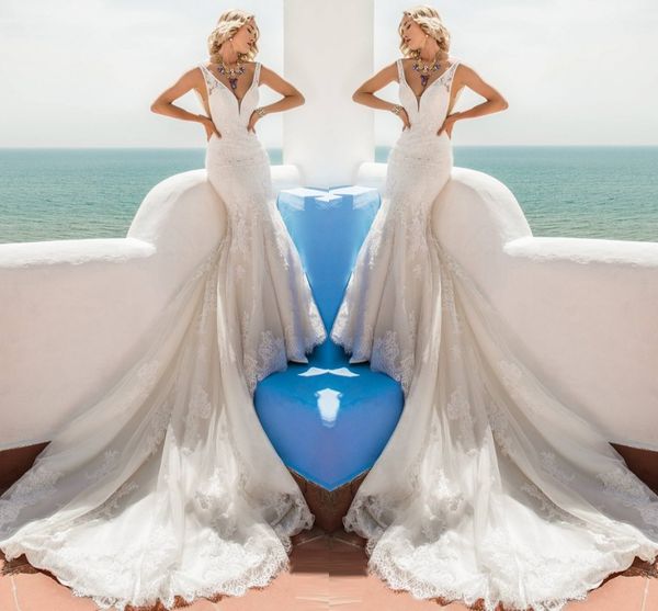 new mermaid es 2021 lace appliques bride backless wedding gowns boho vestidos de mariage nbvl, White
new mermaid es 2021 lace appliques bride backless wedding gowns boho vestidos de mariage nbvl, White