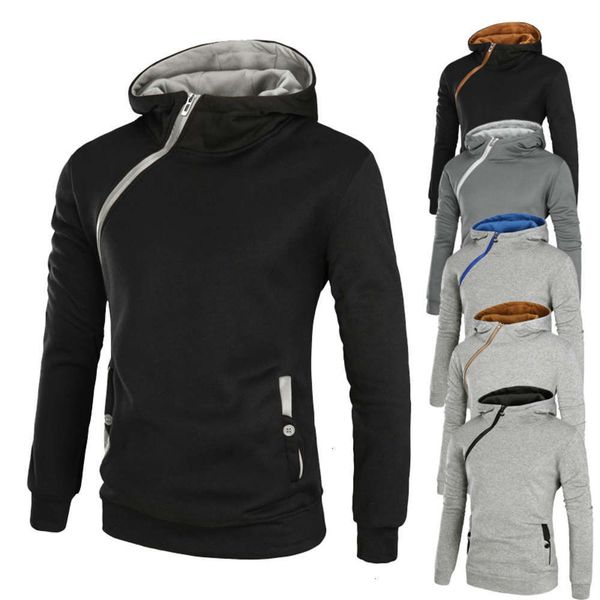 men's autumn winter large multi color sweater with inclined zipper collar and thickened hooded pullover long sleeve coat hoodies for ne, Black
men's autumn winter large multi color sweater with inclined zipper collar and thickened hooded pullover long sleeve coat hoodies for ne, Black