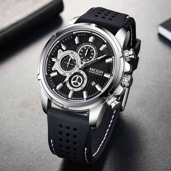 watches relogio masculino megir sport chronograph silicone mens brand luxury quartz clock waterproof big dial watch men, Slivery;brown
watches relogio masculino megir sport chronograph silicone mens brand luxury quartz clock waterproof big dial watch men, Slivery;brown