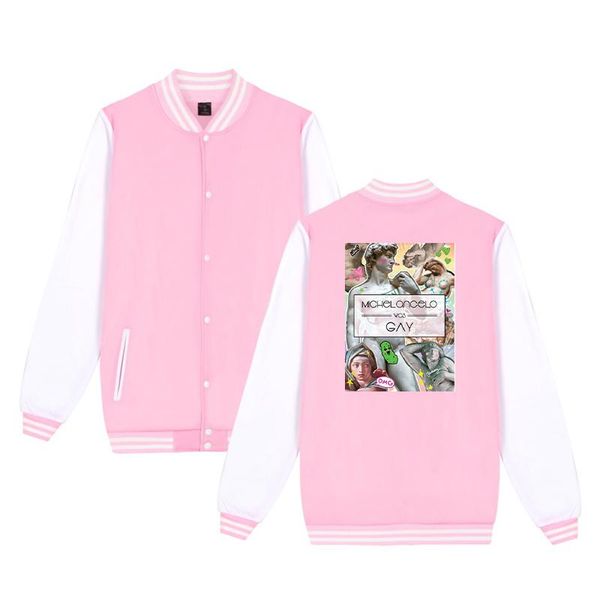 women's jackets statue david pink autumn baseball jacket fashion casual loose hip hop college style long sleeve for women men, Black;brown
women's jackets statue david pink autumn baseball jacket fashion casual loose hip hop college style long sleeve for women men, Black;brown