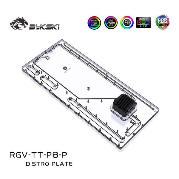 

fans & coolings bykski acrylic distro plate /board reservoir for thermaltake core p8 tg computer case /water cooling system /combo ddc pump