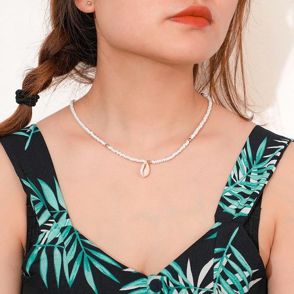 pendant necklaces fashion bohemian shell gold necklace simple women's clavicle chain charming lady beads jewelry gift, Silver
pendant necklaces fashion bohemian shell gold necklace simple women's clavicle chain charming lady beads jewelry gift, Silver