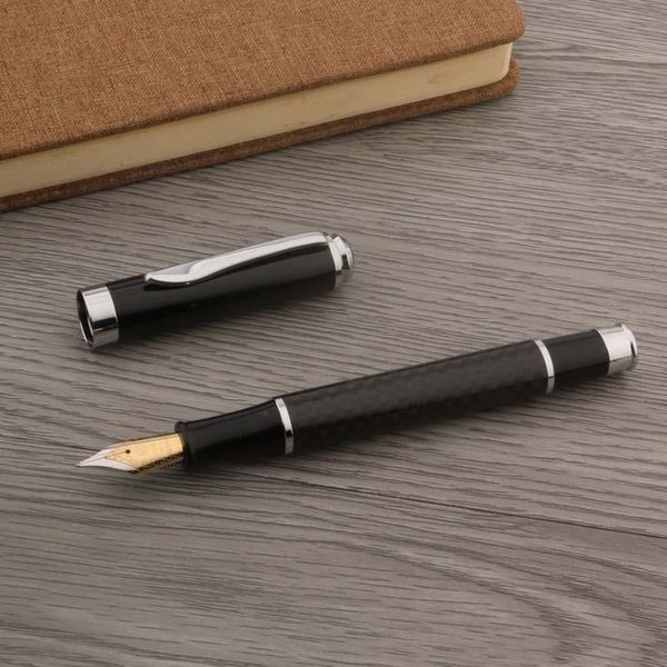 fountain pens carbon fiber pen metal silver black golden 35 iridium nib stationery school supplies writing ink
fountain pens carbon fiber pen metal silver black golden 35 iridium nib stationery school supplies writing ink