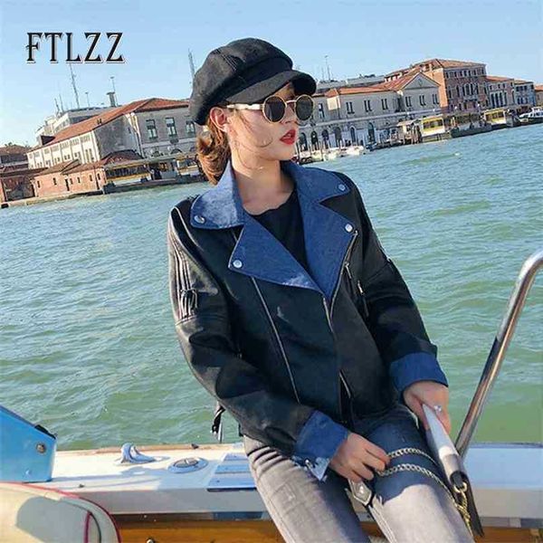 spring autumn women biker moto coat streetwear black faux leather jacket female casual turn down collar patchwork short 210525
spring autumn women biker moto coat streetwear black faux leather jacket female casual turn down collar patchwork short 210525