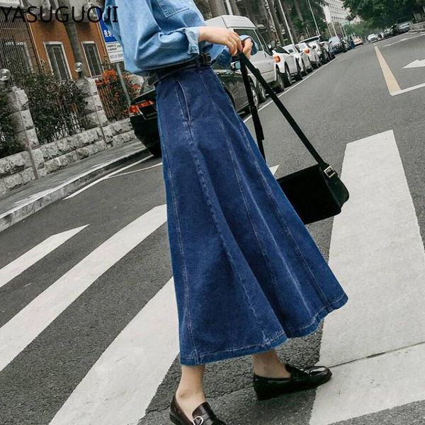 skirts yasuguoji fashion vintage jeans skirt high waist women a-line pleated denim long casual female big hem jean, Black
skirts yasuguoji fashion vintage jeans skirt high waist women a-line pleated denim long casual female big hem jean, Black