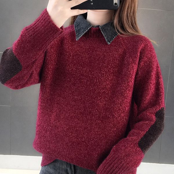 2021 new autumn solid knitted jumpers casual long sleeve female sweaters turn down collar ladies pullovers fake two piece women zxb4, White;black
2021 new autumn solid knitted jumpers casual long sleeve female sweaters turn down collar ladies pullovers fake two piece women zxb4, White;black
