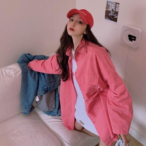 women's blouses & shirts women blouse retro pink pocket oversized loose long-sleeve t-shirt plus coat blusas mujer de moda, White
women's blouses & shirts women blouse retro pink pocket oversized loose long-sleeve t-shirt plus coat blusas mujer de moda, White