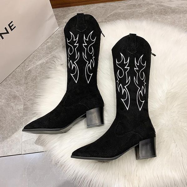 boots women's pointed toe embroider western 2021 women zipper mid heel casual knight female suede long plus size, Black
boots women's pointed toe embroider western 2021 women zipper mid heel casual knight female suede long plus size, Black